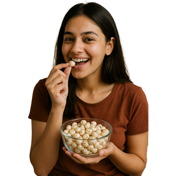 Woman Eating Makhana